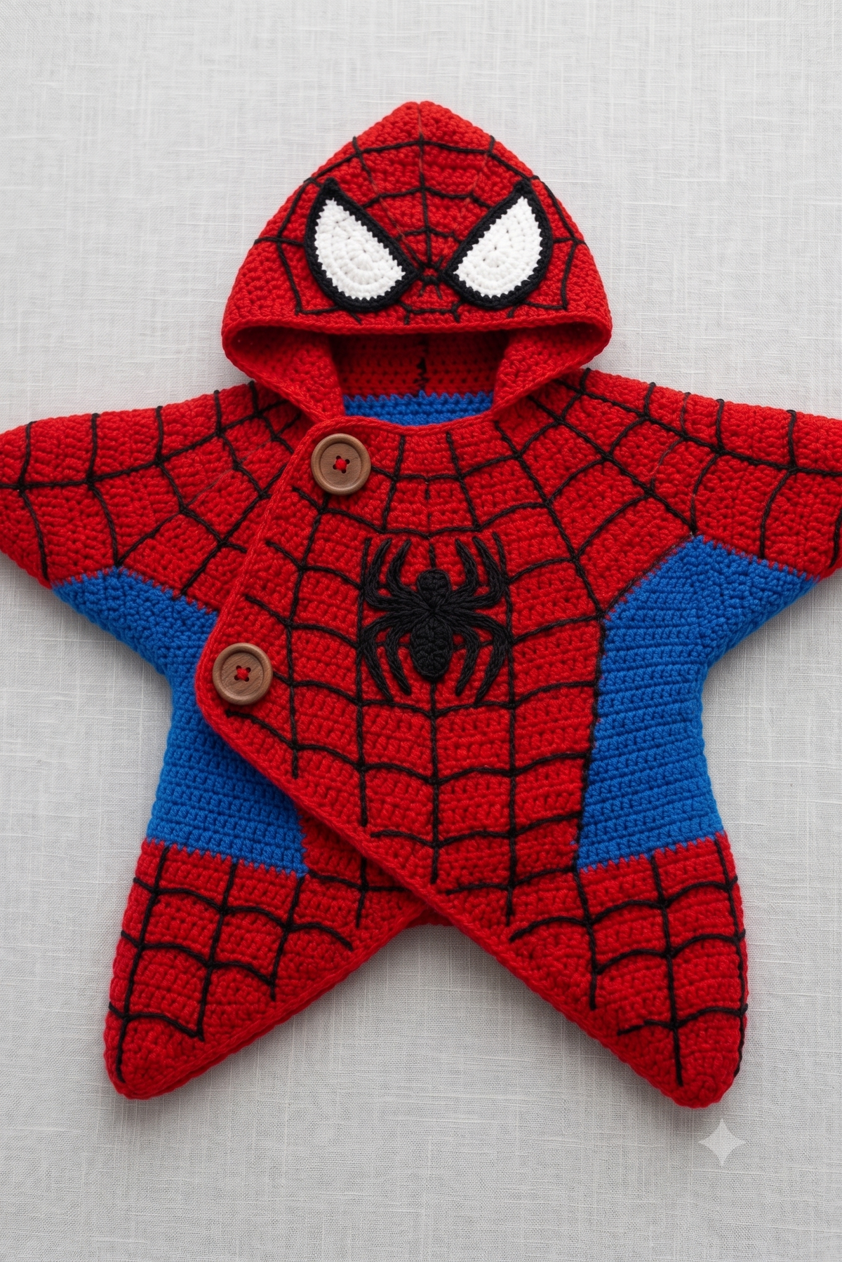 Spider Man limited edition hand-crocheted star cocoon by Soft Season