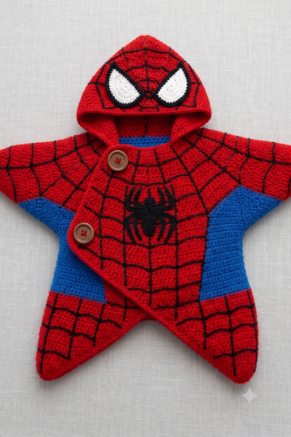 Spider Man limited edition hand-crocheted star cocoon by Soft Season