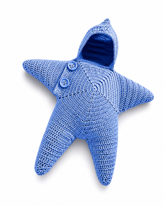 The First Star hand-crocheted star baby wrap in Sky